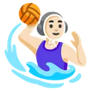 Woman Playing Water Polo: Light Skin Tone