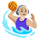 Woman Playing Water Polo: Medium-Light Skin Tone