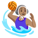 Woman Playing Water Polo: Medium Skin Tone