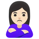삐죽거리는 여성: 밝은 피부 톤