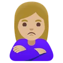 삐죽거리는 여성: 중간 정도의 밝은 피부 톤