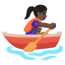 Woman Rowing Boat: Dark Skin Tone