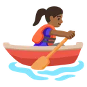 Woman Rowing Boat: Medium-Dark Skin Tone