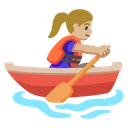 Woman Rowing Boat: Medium-Light Skin Tone