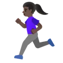 Woman Running: Dark Skin Tone