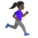 Woman Running Facing Right: Dark Skin Tone