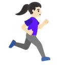 Woman Running Facing Right: Light Skin Tone
