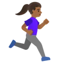 Woman Running Facing Right: Medium-Dark Skin Tone
