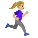 Woman Running Facing Right: Medium-Light Skin Tone