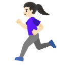 Woman Running: Light Skin Tone
