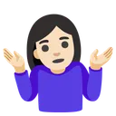 어깨를 으쓱하는 여성: 밝은 피부 톤