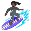 Woman Surfing: Dark Skin Tone