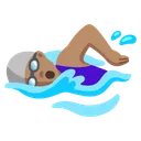 Woman Swimming: Medium Skin Tone
