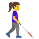 Woman with White Cane Facing Right