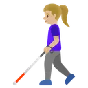Woman with White Cane: Medium-Light Skin Tone