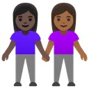 Women Holding Hands: Dark Skin Tone, Medium-Dark Skin Tone