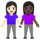 Women Holding Hands: Light Skin Tone, Dark Skin Tone