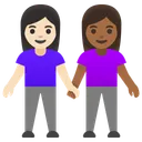 Women Holding Hands: Light Skin Tone, Medium-Dark Skin Tone