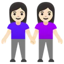 Women Holding Hands: Light Skin Tone
