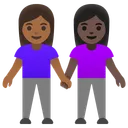 Women Holding Hands: Medium-Dark Skin Tone, Dark Skin Tone