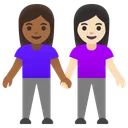Women Holding Hands: Medium-Dark Skin Tone, Light Skin Tone