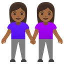 Women Holding Hands: Medium-Dark Skin Tone