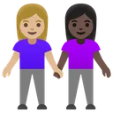 Women Holding Hands: Medium-Light Skin Tone, Dark Skin Tone