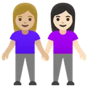 Women Holding Hands: Medium-Light Skin Tone, Light Skin Tone