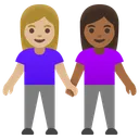 Women Holding Hands: Medium-Light Skin Tone, Medium-Dark Skin Tone
