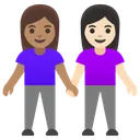 Women Holding Hands: Medium Skin Tone, Light Skin Tone
