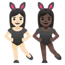 Women With Bunny Ears: Light Skin Tone, Dark Skin Tone