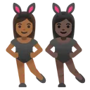 Women With Bunny Ears: Medium-Dark Skin Tone, Dark Skin Tone