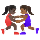 Women Wrestling: Dark Skin Tone, Medium-Dark Skin Tone