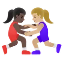 Women Wrestling: Dark Skin Tone, Medium-Light Skin Tone