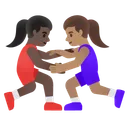 Women Wrestling: Dark Skin Tone, Medium Skin Tone