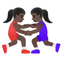 Women Wrestling: Dark Skin Tone