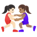 Women Wrestling: Light Skin Tone, Medium Skin Tone