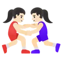 Women Wrestling: Light Skin Tone