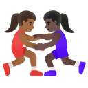 Women Wrestling: Medium-Dark Skin Tone, Dark Skin Tone