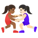 Women Wrestling: Medium-Dark Skin Tone, Light Skin Tone