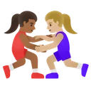 Women Wrestling: Medium-Dark Skin Tone, Medium-Light Skin Tone