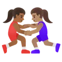 Women Wrestling: Medium-Dark Skin Tone, Medium Skin Tone