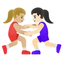 Women Wrestling: Medium-Light Skin Tone, Light Skin Tone