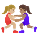 Women Wrestling: Medium-Light Skin Tone, Medium Skin Tone