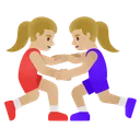 Women Wrestling: Medium-Light Skin Tone