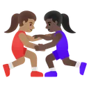 Women Wrestling: Medium Skin Tone, Dark Skin Tone
