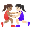 Women Wrestling: Medium Skin Tone, Light Skin Tone