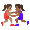 Women Wrestling: Medium Skin Tone, Medium-Dark Skin Tone