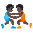 People Wrestling: Dark Skin Tone