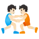 People Wrestling: Light Skin Tone